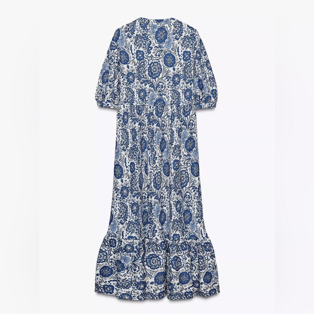 ZARA PRINTED MIDI DRESS - Picture 7 of 8